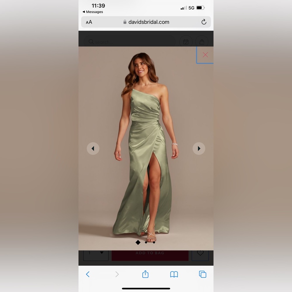 GALINA SIGNATURE charmeuse draped one-shoulder bridesmaid dress STYLE# GS290018